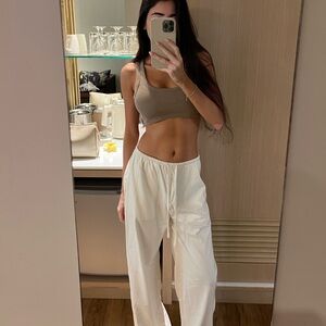 H&M Cream Elastic Waist Pants